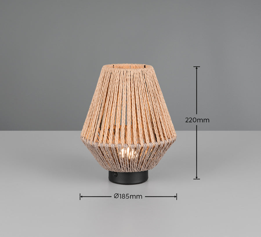 Lampe à poser Lira marron, papier