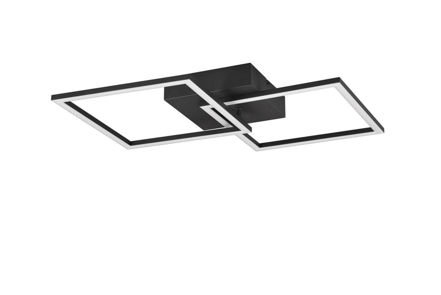 Plafonnier Trail noir mat, L 60 cm