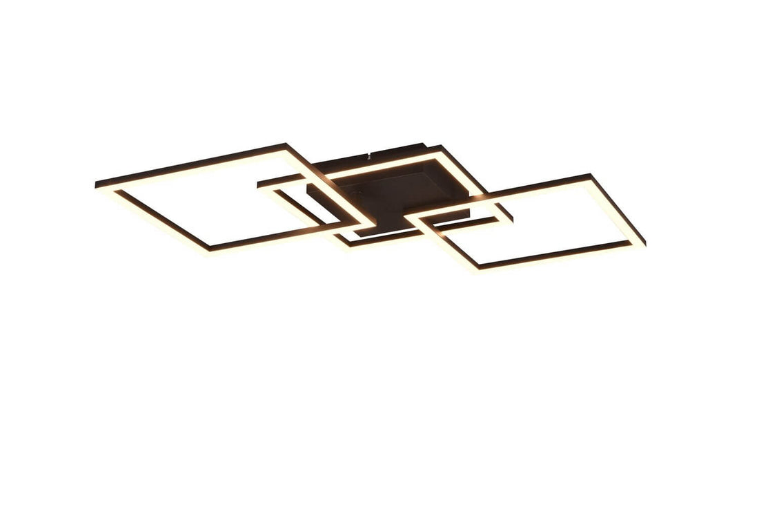 Plafonnier Trail noir mat, L 74,5 cm