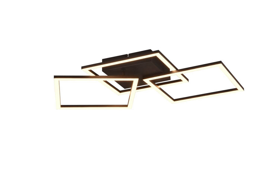 Plafonnier Trail noir mat, L 74,5 cm