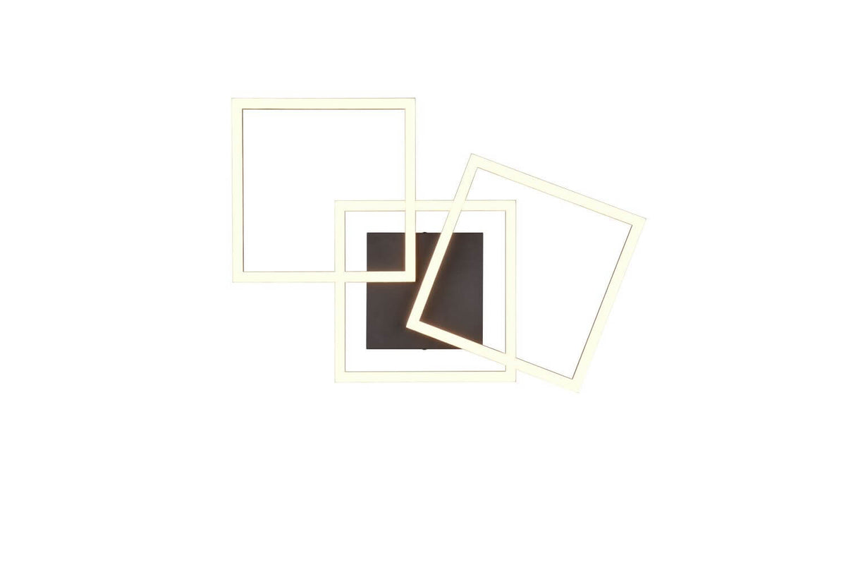 Plafonnier Trail noir mat, L 74,5 cm