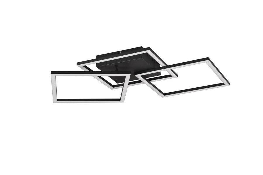 Plafonnier Trail noir mat, L 74,5 cm