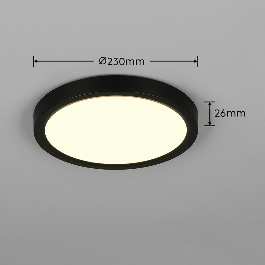 Plafonnier Draco noir mat, Ø 23 cm