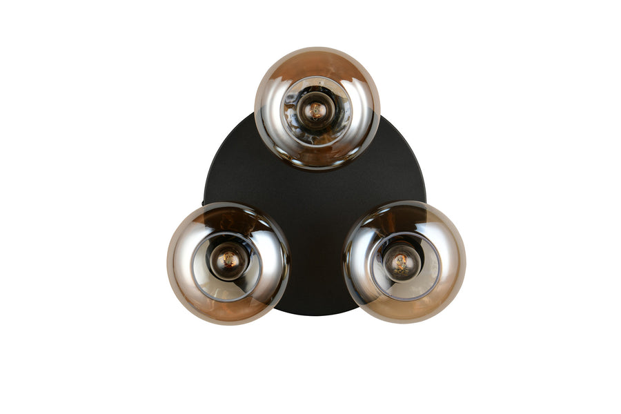 Plafonnier Divina 3 lumières ambré, verre