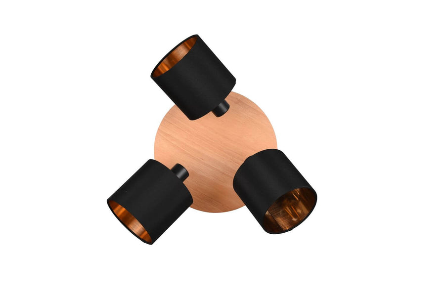 Spot Tommy 3 lumières bois