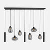 Black smoked glass globe chandelier, 9 lights dimmable Ø 140 cm | Reflexion