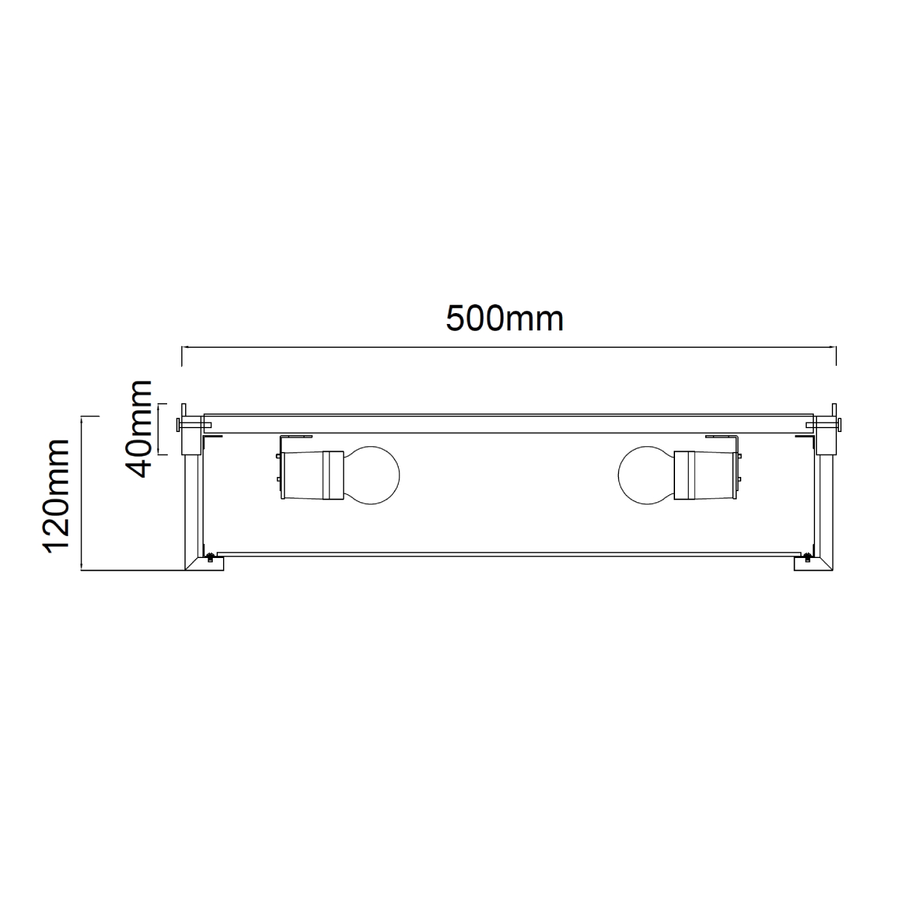 Plafonnier Romi 50 chromé, verre
