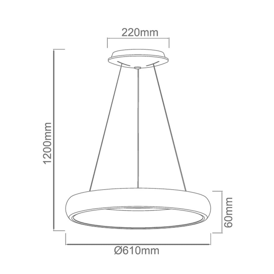 Suspension LED Rotto S grise