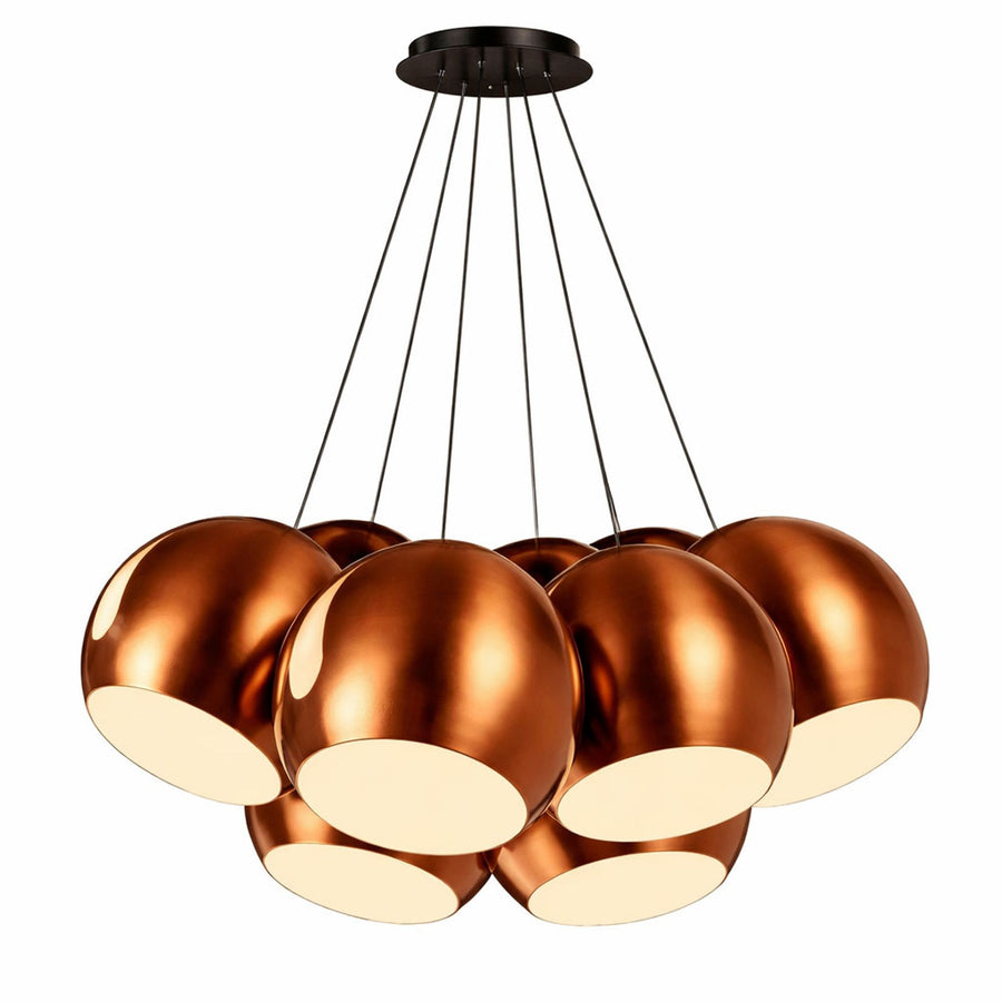 Suspension grappe Ball 7 lumières, verres Ø 30 cm