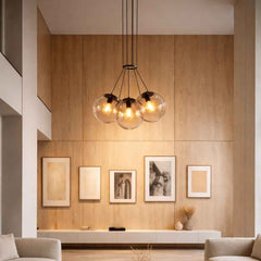 Suspension grappe grande hauteur Orb 3 lumières