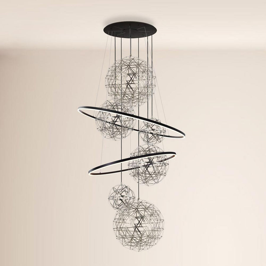 Suspension grande hauteur LED Fusion XXL 8 lumières