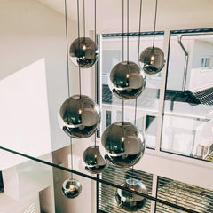 Suspension grande hauteur Orb 8 lumières