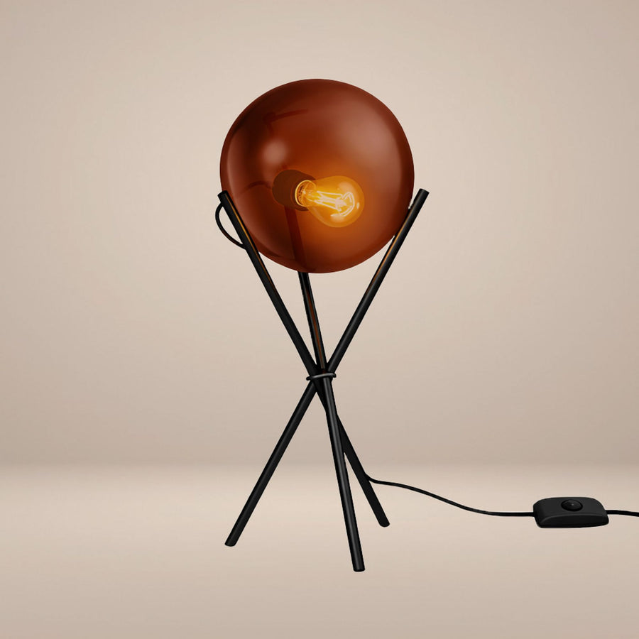 Lampe à poser trépied Orb Axis en verre