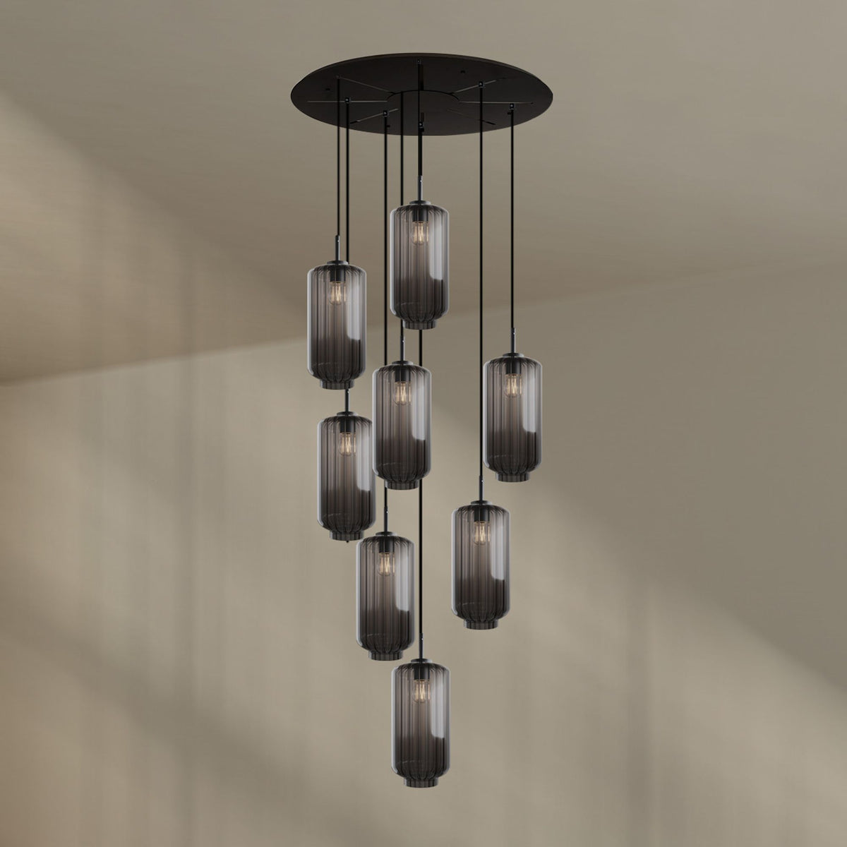 Produit de face, variante à verres fumés gris et câbles noirs