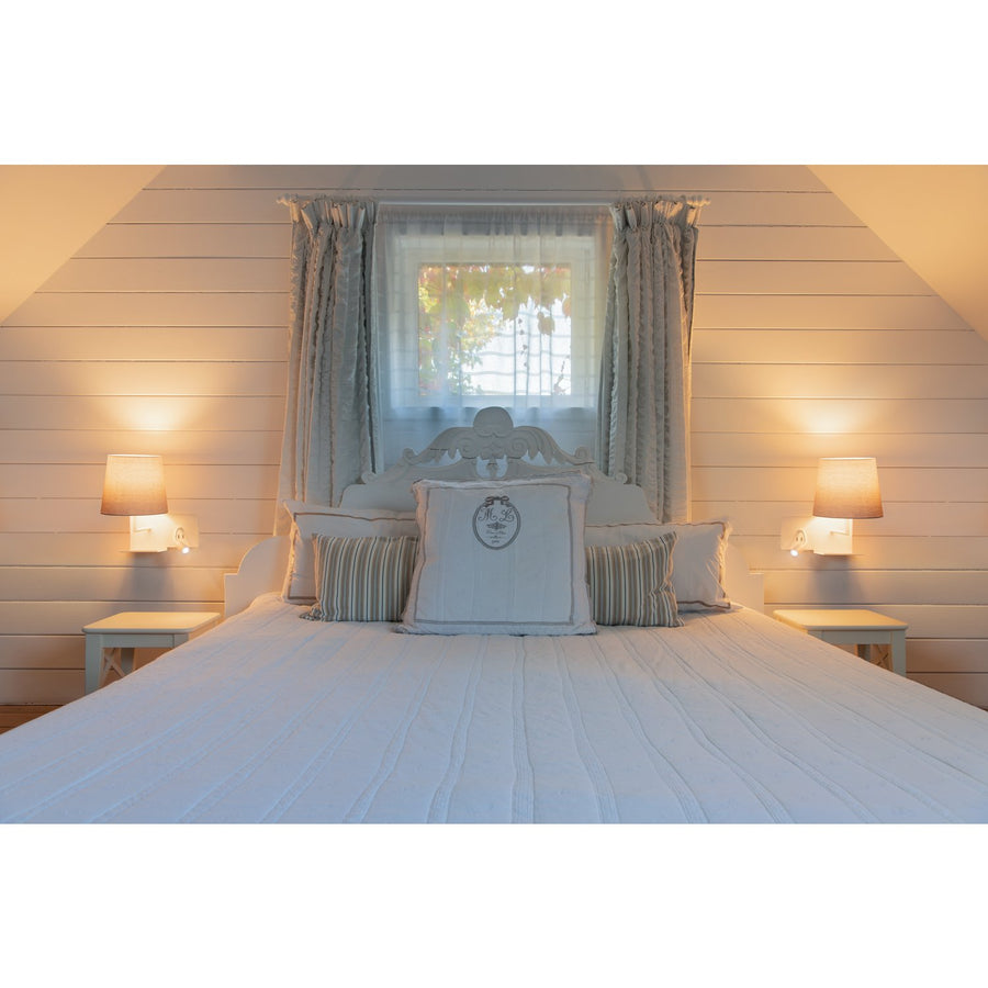Applique murale Somnila blanche, tissu, version gauche