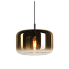Suspension Pantilo dorée et chromée, verre, Ø 28 cm