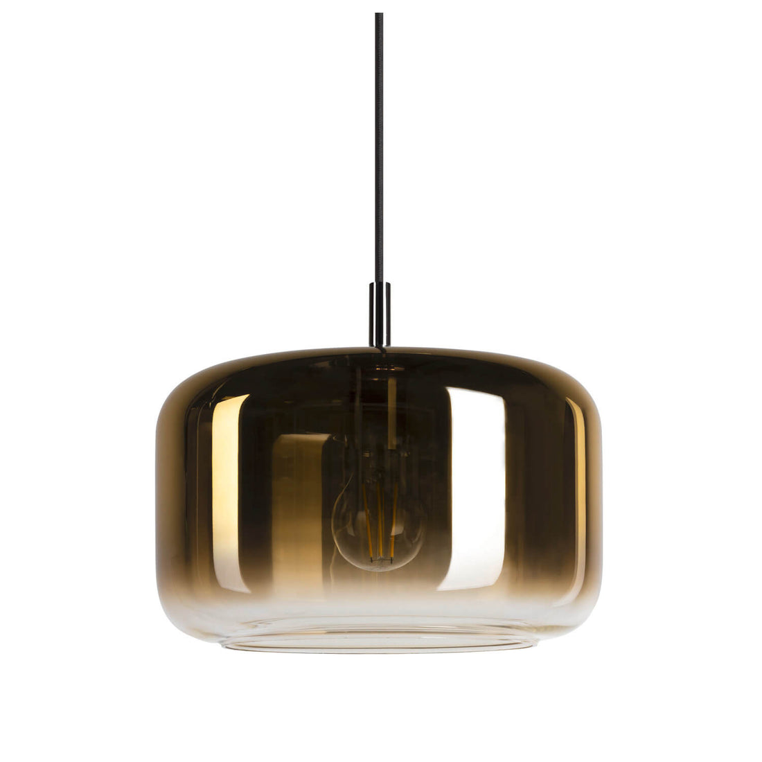 Suspension Pantilo dorée et chromée, verre, Ø 28 cm