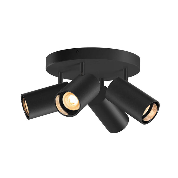 Spot Asto noir, 4 lumières