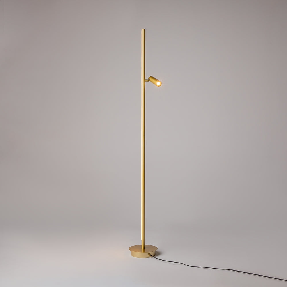 Thin gold floor lamp