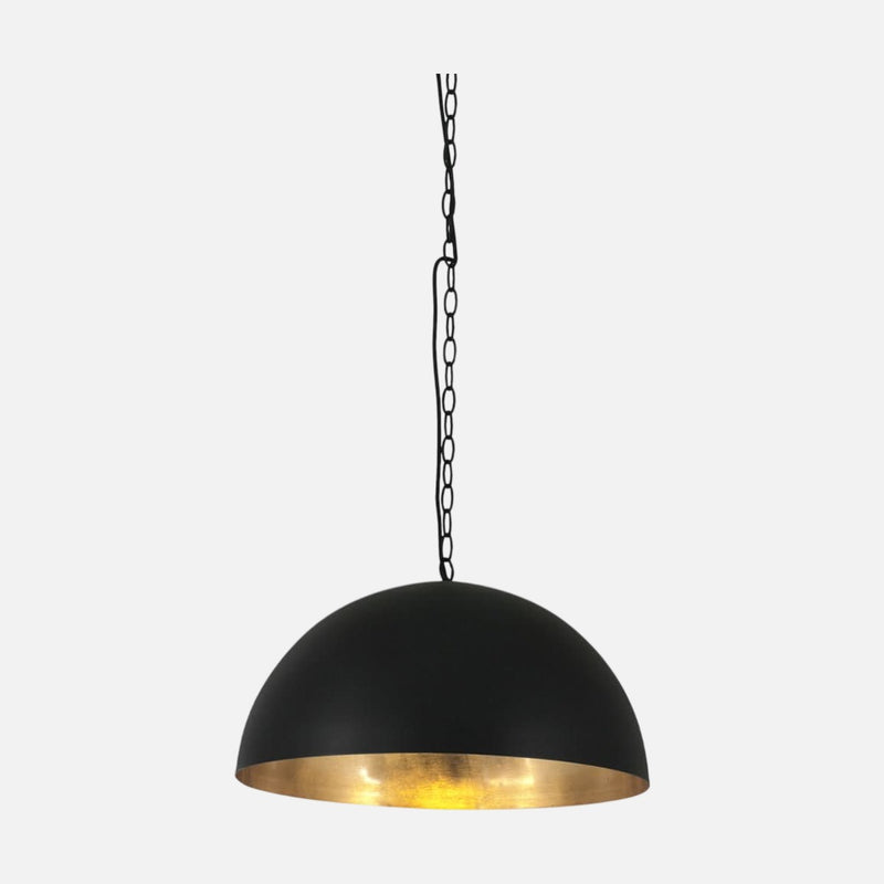 Black and gold pendant light, Ø 50 cm dome with adjustable chain, dining room | Solae