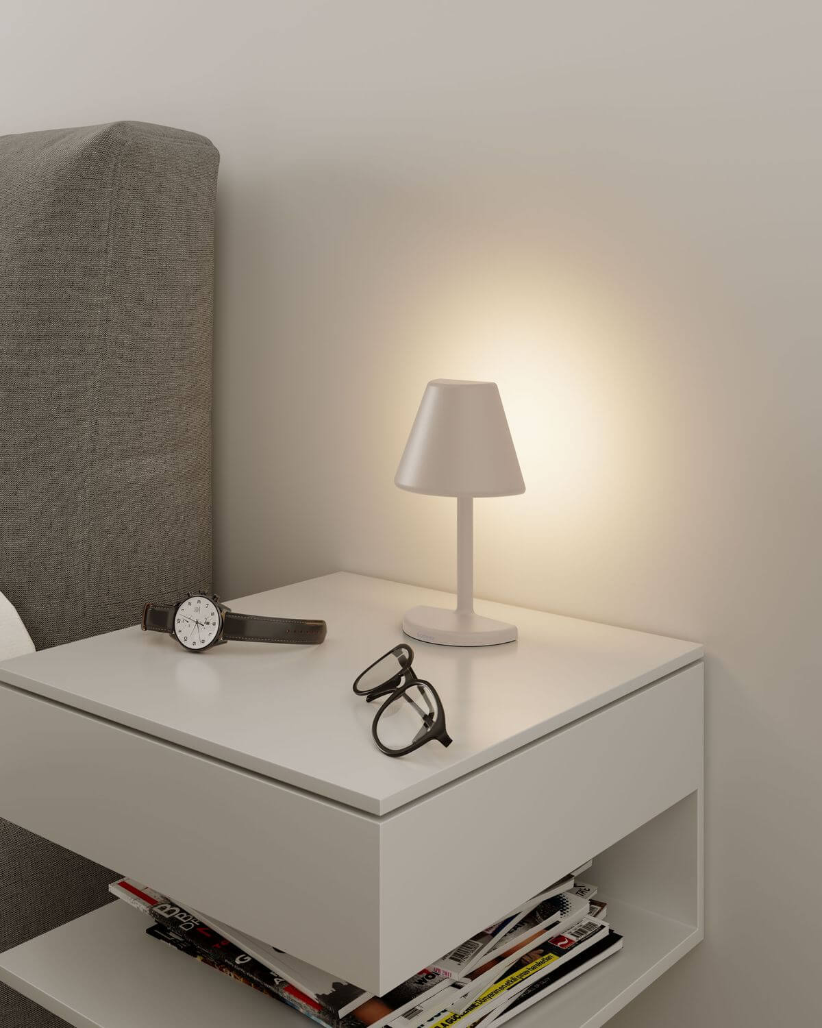 Lampe à poser sans fil Twin beige