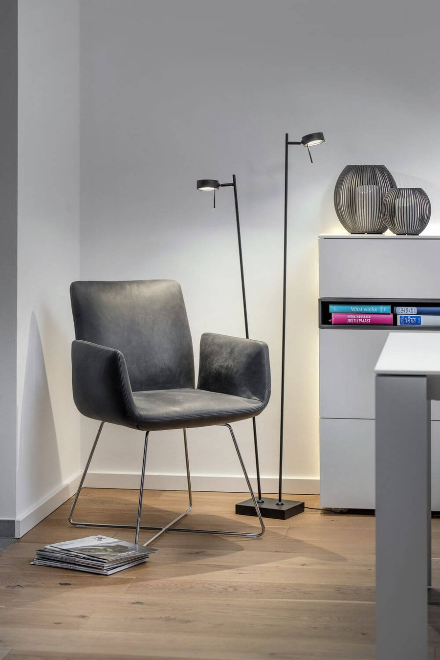 Lampadaire Bling noir, H 140 cm