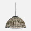 black woven bamboo dome pendant light Ø60, dining room | Sempa