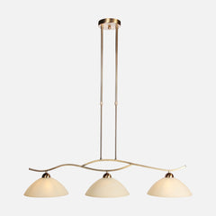 3-light amber glass bar pendant, bronze for dining room | Anthéa
