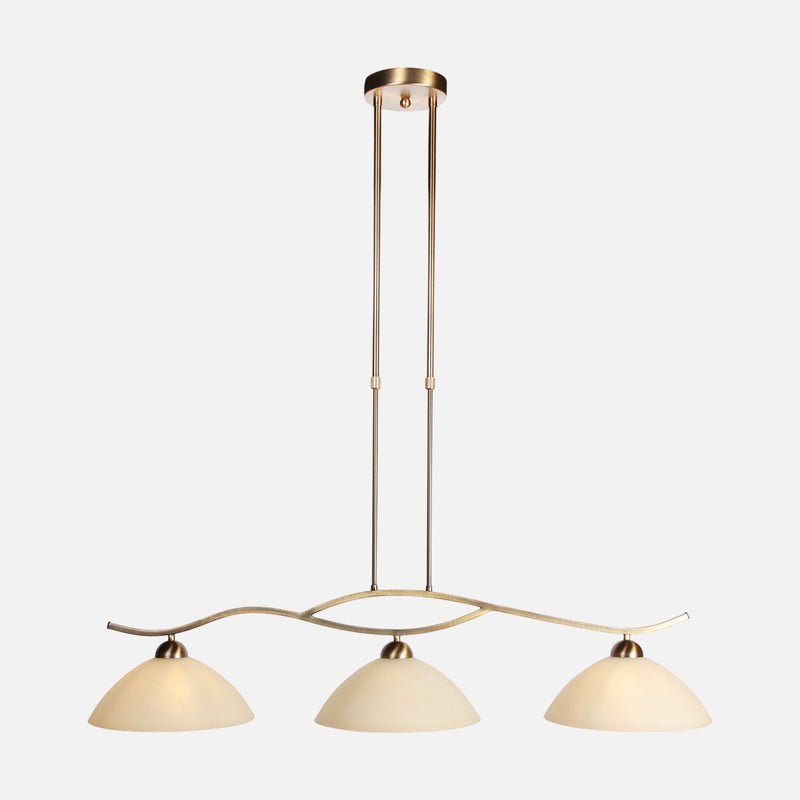 3-light amber glass bar pendant, bronze for dining room | Anthéa