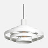 White designer pendant light with 5 metal rings, gold interior Ø 50 cm | Halo Cirque