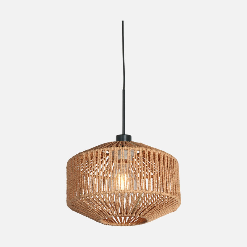 Open-weave rope pendant light Ø 23 cm, natural braided lampshade | Séram