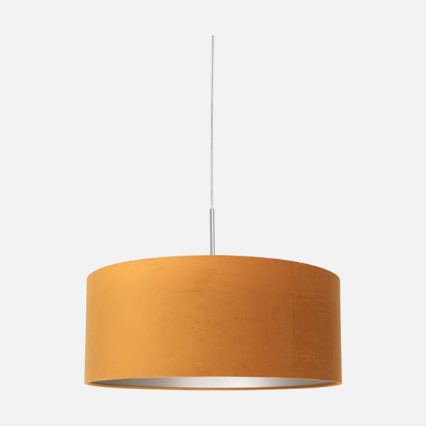 Gold pendant light, adjustable velvet lampshade Ø 50 cm, living room | Doréa