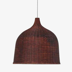White rattan pendant lights