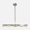 Brushed steel kitchen island pendant light, 4 dimmable LED discs 90 cm | Soleil