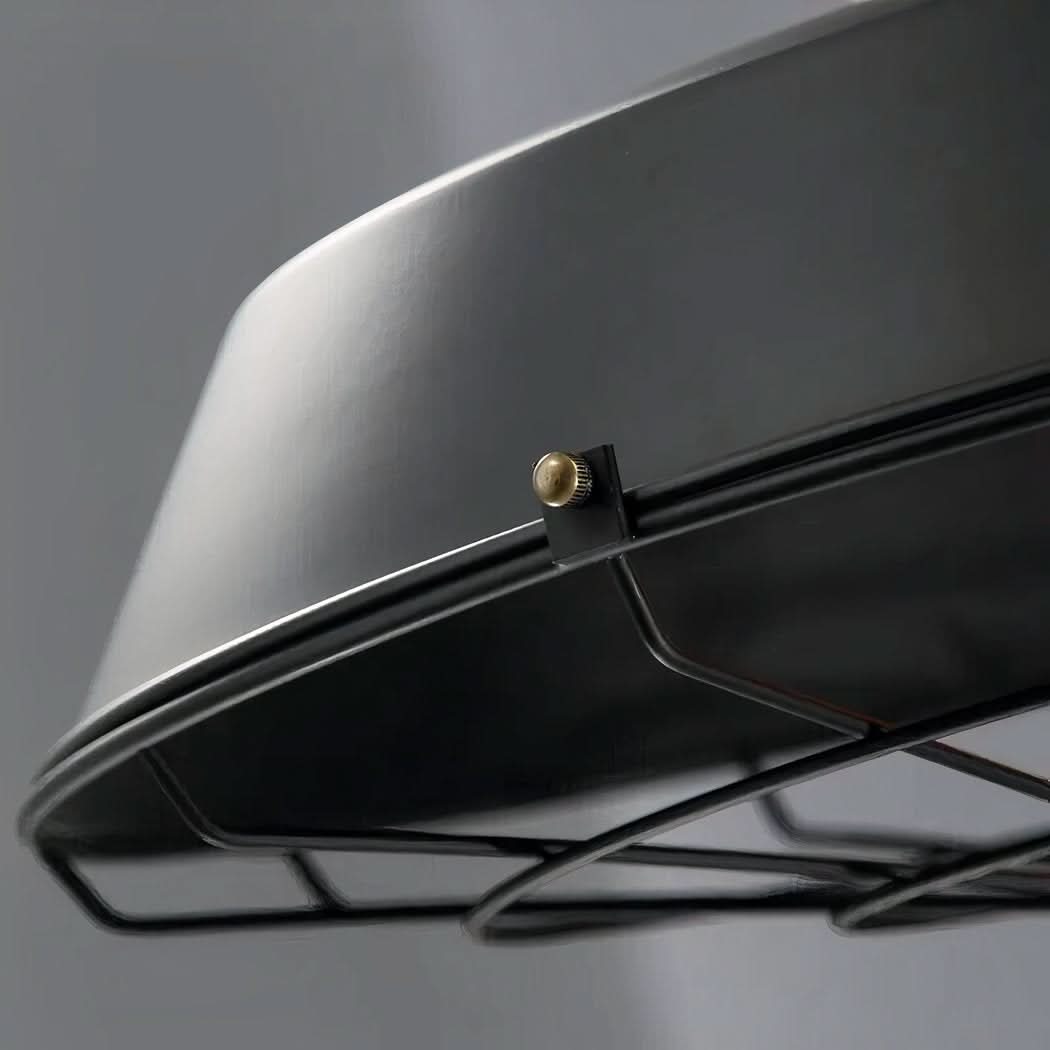 Suspension industrielle abat-jour rétro en fer noir | Designix -     - https://designix.fr