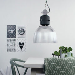 Industrial Pendant Light Transparent Black | Oaro