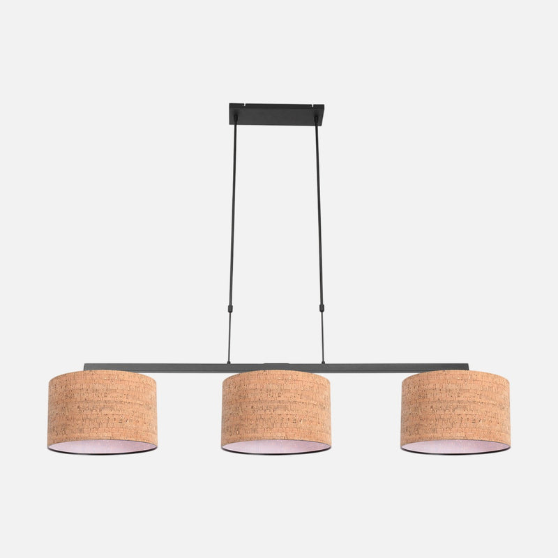 3-light cork pendant lamp, black bar for dining room | Steinhauer