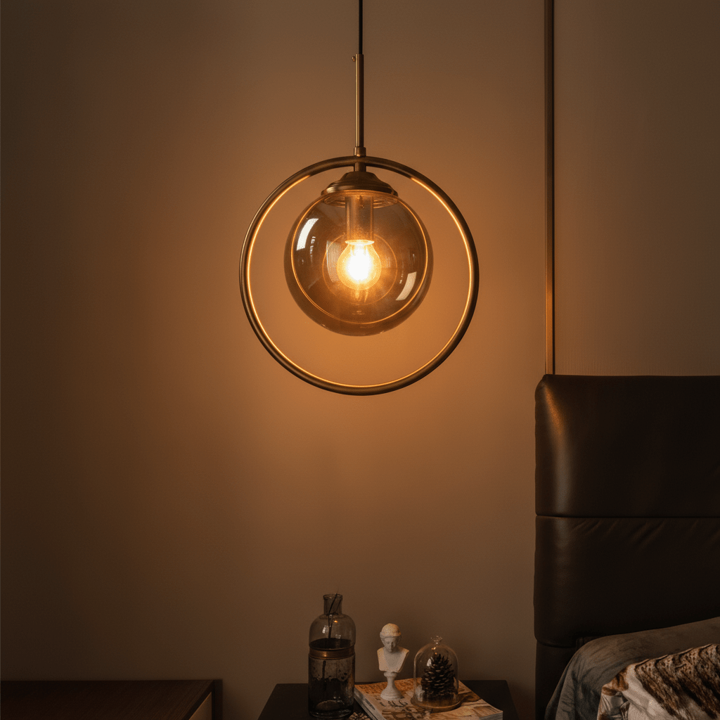 Gold and black modern glass globe pendant light | Celestial Sphere