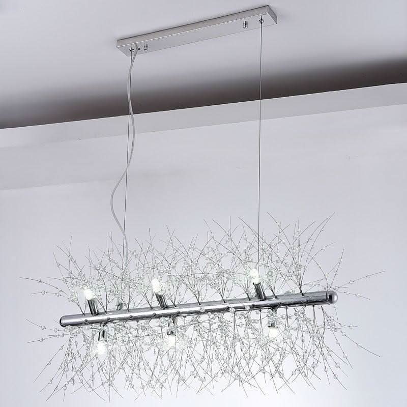 Suspension Moderne | Harmonie Envoûtante - Designix Suspension luminaire Argent Longueur 70cm Blanc Chaud
