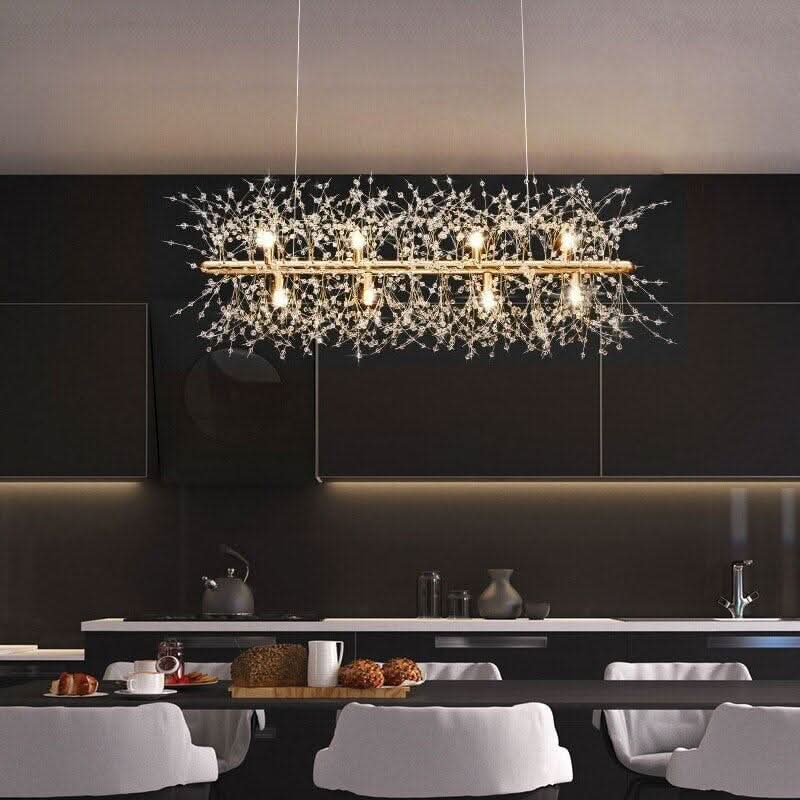 Suspension Moderne | Harmonie Envoûtante - Designix Suspension luminaire Argent Longueur 70cm Blanc Chaud