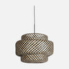 Two-tier woven wicker pendant light, lampshade Ø 53 cm | Maleo