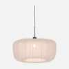 pleated white fabric pendant light, oval lampshade Ø 60 cm | Velina