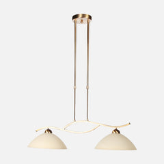Classic amber glass pendant light, 2-light for dining room | Anthea