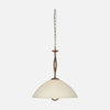 Cream marbled glass pendant light, Ø45 bronze dome lampshade, dining room | Anthéa