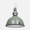 Green pendant light, industrial lampshade Ø 42 cm with adjustable height, living room | Bikkel