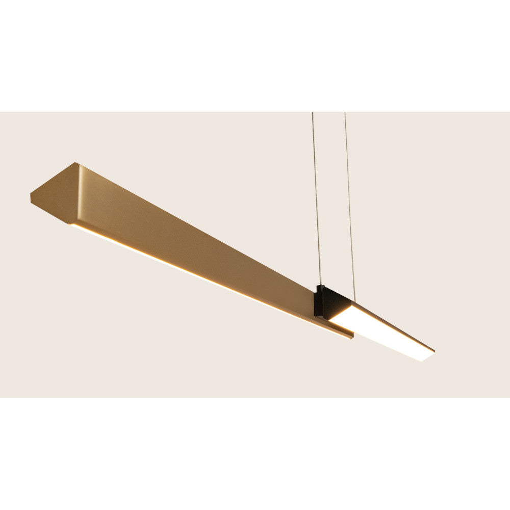 Suspension ZAMBELIS 120cm 44W Dimmable DESIGN Noir Sable et Laiton Brosse 2559