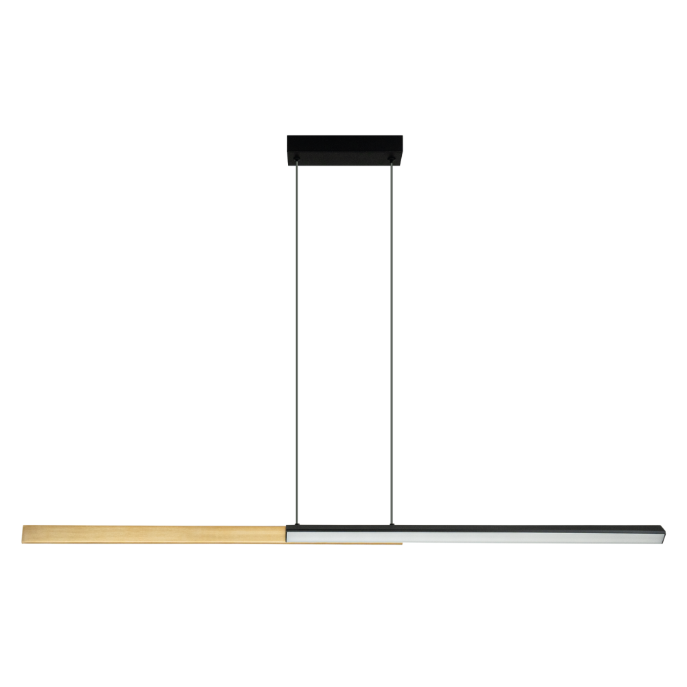 Suspension ZAMBELIS 120cm 44W Dimmable DESIGN Noir Sable et Laiton Brosse 2559