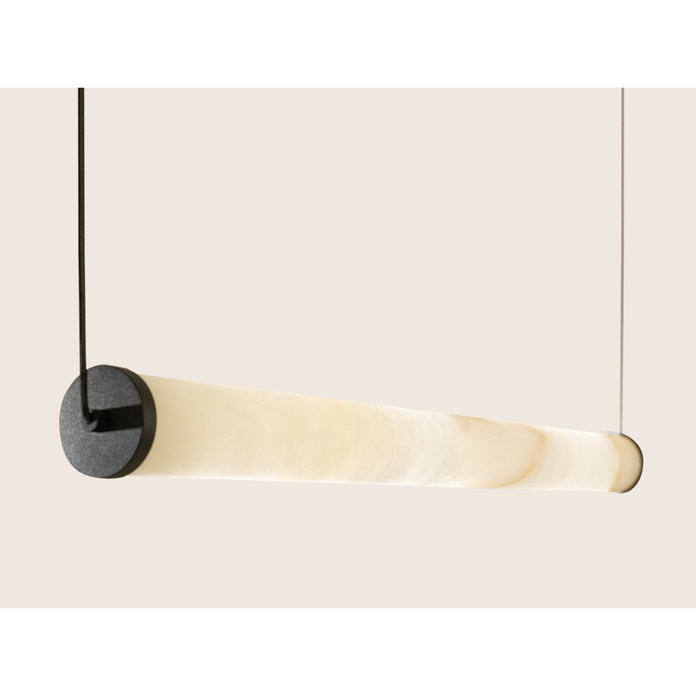 Suspension ZAMBELIS 20W Dimmable DESIGN Albatre Blanc et Noir Sable 2538
