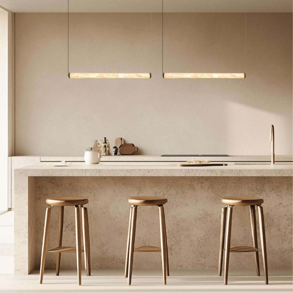 Suspension ZAMBELIS 23W Dimmable DESIGN Albatre Blanc et Noir Sable 2539
