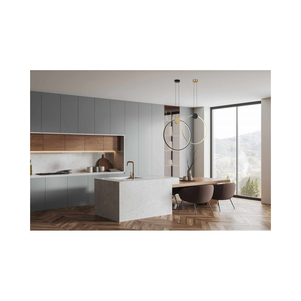 Suspension ZAMBELIS 24W D600 Dimmable DESIGN Dore et Noir Mat 23095